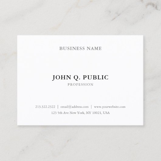 Minimalistische moderne chique eenvoudige professi visitekaartje (Voorkant)