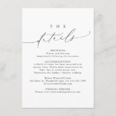 Minimalistische moderne chique script bruiloft det informatiekaartje (Voorkant)