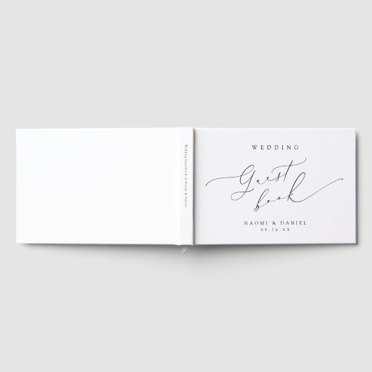 Minimalistische moderne chique script elegante bru gastenboek (Volledig)