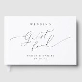 Minimalistische moderne chique script elegante bru gastenboek (Voorkant)