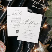 Minimalistische moderne chique script elegante bru kaart