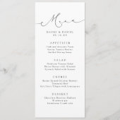 Minimalistische moderne chique script elegante bru menu (Voorkant)