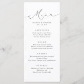 Minimalistische moderne chique script elegante bru menu (Voorkant)