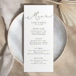 Minimalistische moderne chique script elegante bru menu