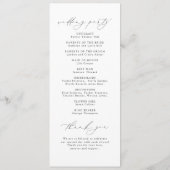 Minimalistische moderne chique script elegante bru programmakaart (Achterkant)