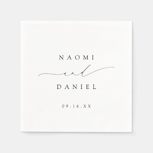 Minimalistische moderne chique script elegante bru servet (Voorkant)