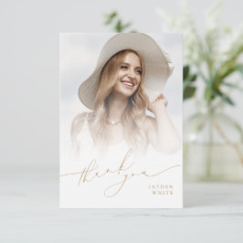 Minimalistische moderne chique script foto Afstude Bedankkaart