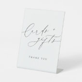 Minimalistische moderne chique script Kaarten en g Reclamebord Met Voetstuk (Voorkant)