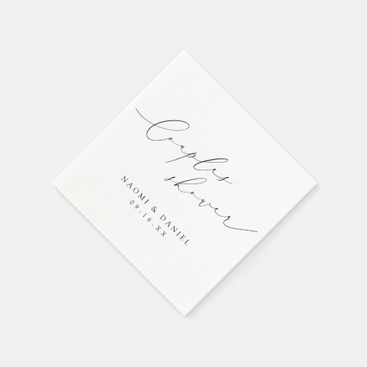 Minimalistische moderne chique script koppels douc servet (Hoek)