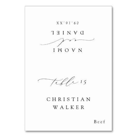 Minimalistische moderne chique script opvouwbare p kaart (Voorkant)