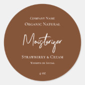 Minimalistische moderne chique stijlvolle bruine p ronde sticker (Voorkant)