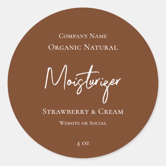 Minimalistische moderne chique stijlvolle bruine p ronde sticker (Voorkant)