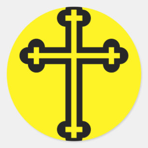 Minimalistische moderne christelijke symboolkunst ronde sticker