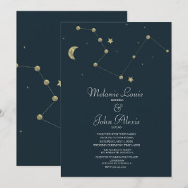 Minimalistische Moderne Constellatie Gouden Folie  Kaart