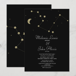 Minimalistische Moderne Constellatie Gouden Folie  Kaart