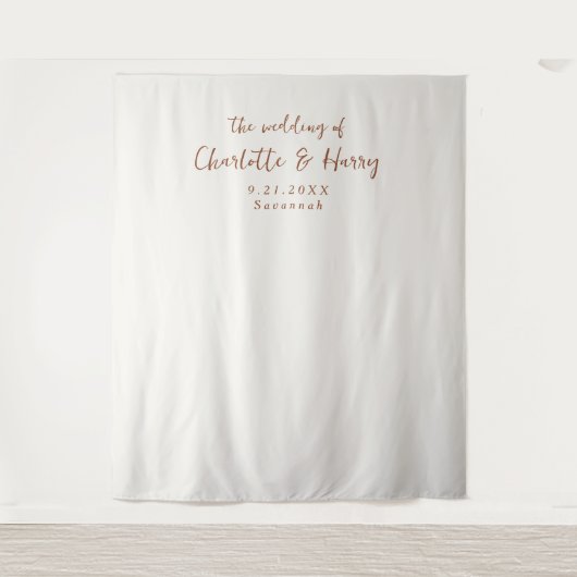 Minimalistische moderne crème foto achtergrond wandkleed (Voorkant)