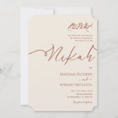 Minimalistische moderne crème terracotta islamitis kaart (Voorkant)