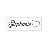 Minimalistische moderne cursieve naam Script Heart Rubberstempel (Afrduk)