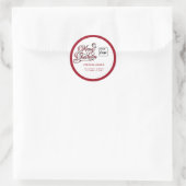 Minimalistische Moderne Custom logo Vrolijk Kerstf Ronde Sticker (Tas)