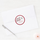 Minimalistische Moderne Custom logo Vrolijk Kerstf Ronde Sticker (Envelop)