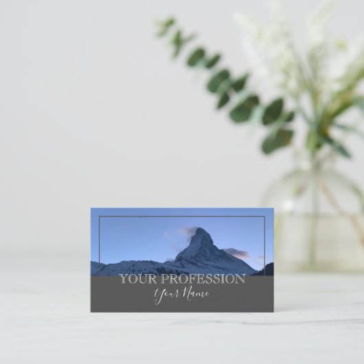Minimalistische moderne Custom Mountain Photo Donk Visitekaartje (Staand voorkant)