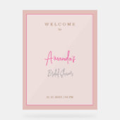 Minimalistische moderne cute bruidsbaby shower  acryl bord (Voorkant)