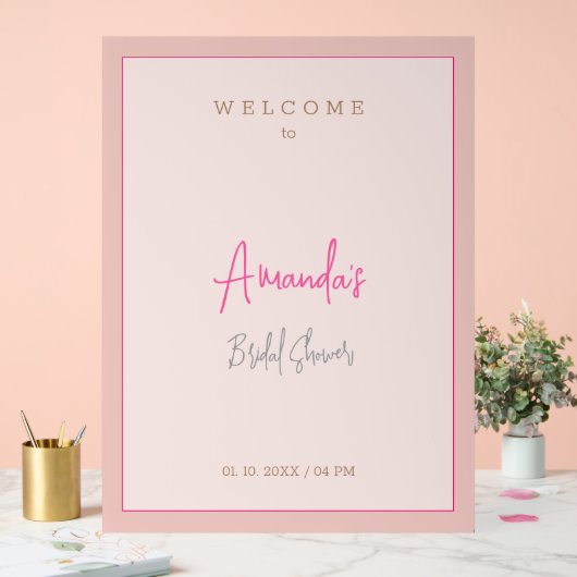 Minimalistische moderne cute bruidsbaby shower  acryl bord (Huwelijk)