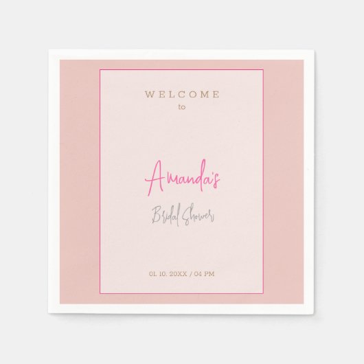 Minimalistische moderne cute bruidsbruiloft servet (Voorkant)