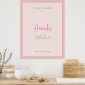 Minimalistische moderne cute bruidsfeest  poster (Keuken)