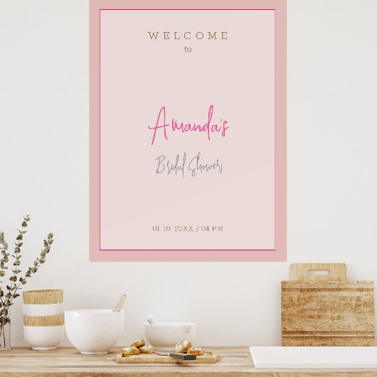 Minimalistische moderne cute bruidsfeest poster (Keuken)