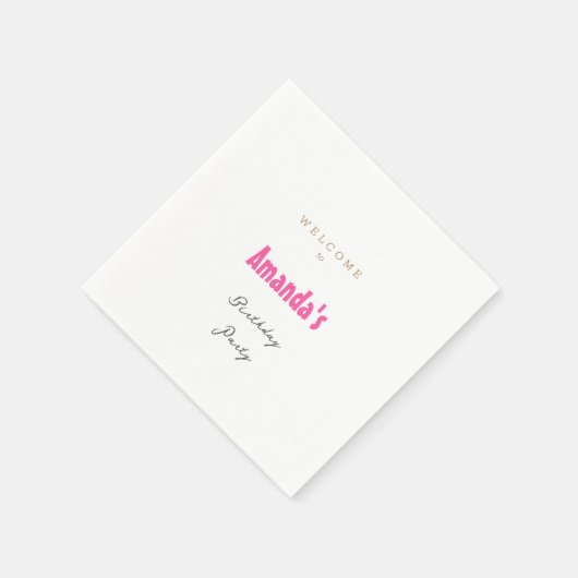 Minimalistische Moderne Cute Verjaardagsfeestje Servet (Hoek)