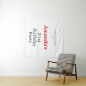 Minimalistische Moderne Cute Verjaardagsfeestje Wandkleed (In Situ (horizontaal))