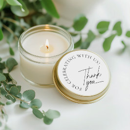 Minimalistische moderne dank u bruiloft gunst ronde sticker