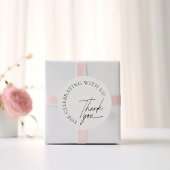 Minimalistische moderne dank u bruiloft gunst ronde sticker