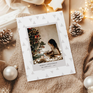 Minimalistische moderne deco kerstboom foto feestdagenkaart