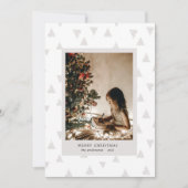 Minimalistische moderne deco kerstboom foto feestdagenkaart (Voorkant)