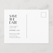 Minimalistische moderne deco trouwfoto Save the Da Aankondigingskaart (Achterkant)