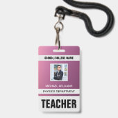 Minimalistische moderne docentenlegitimatie badge (Voorzijde met lanyard)