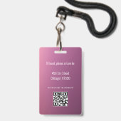 Minimalistische moderne docentenlegitimatie badge (Achterkant met lanyard)