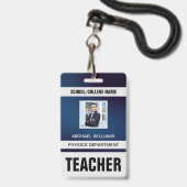 Minimalistische moderne docentenlegitimatie badge (Voorzijde met lanyard)