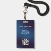 Minimalistische moderne docentenlegitimatie badge (Achterkant met lanyard)
