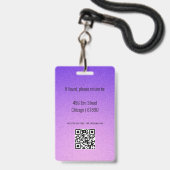 Minimalistische moderne docentenpas badge (Achterkant met lanyard)