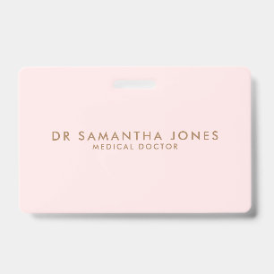 Minimalistische Moderne Dokter Professionele Roze Badge