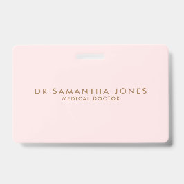 Minimalistische Moderne Dokter Professionele Roze Badge