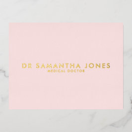 Minimalistische Moderne Dokter Professionele Roze Folie Uitnodiging Briefkaart
