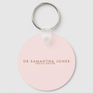 Minimalistische Moderne Dokter Professionele Roze Sleutelhanger