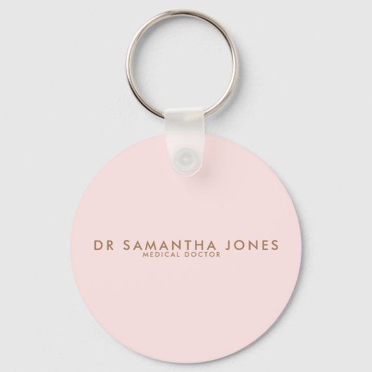 Minimalistische Moderne Dokter Professionele Roze Sleutelhanger (Voorkant)