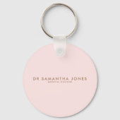 Minimalistische Moderne Dokter Professionele Roze Sleutelhanger (Achterkant)