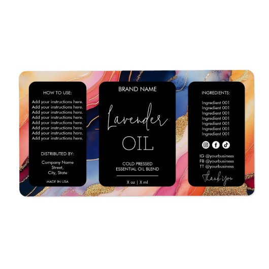 Minimalistische moderne druppelfles Productlabels Etiket (Voorkant)