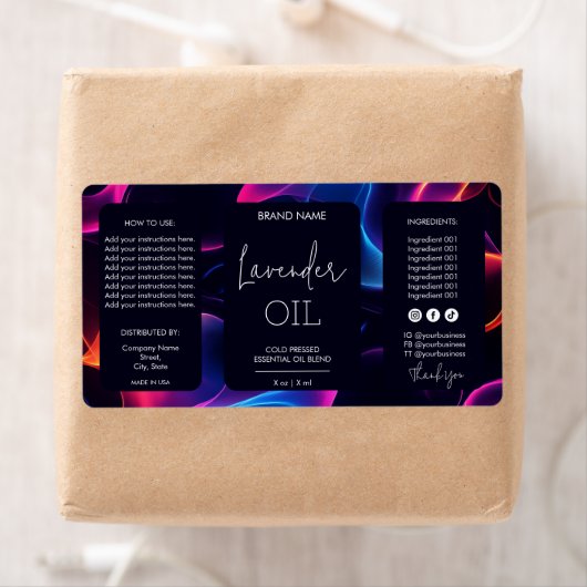 Minimalistische moderne druppelfles Productlabels Etiket (Insitu)